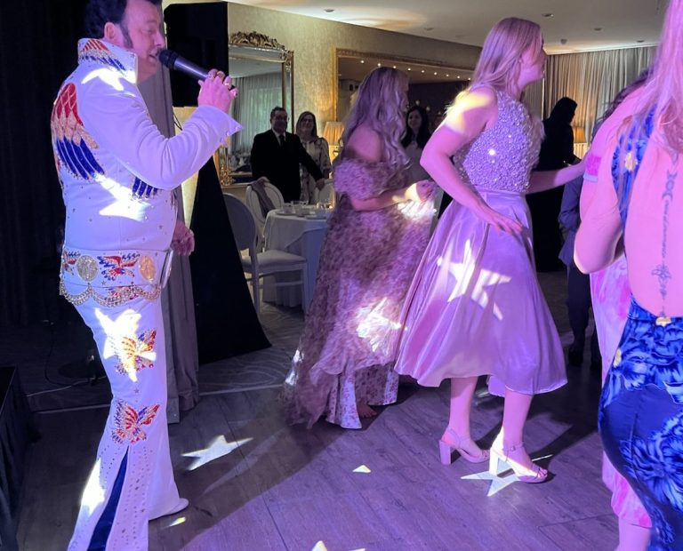Sean as Elvis entertaining guests at a private celebration Sean as Elvis entertaining guests at a private celebration